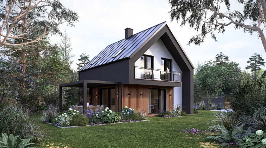 Wizualizacje dla architektów — fotorealistyczna wizualizacja architektoniczna domu jednorodzinnego, Wave Render Studio